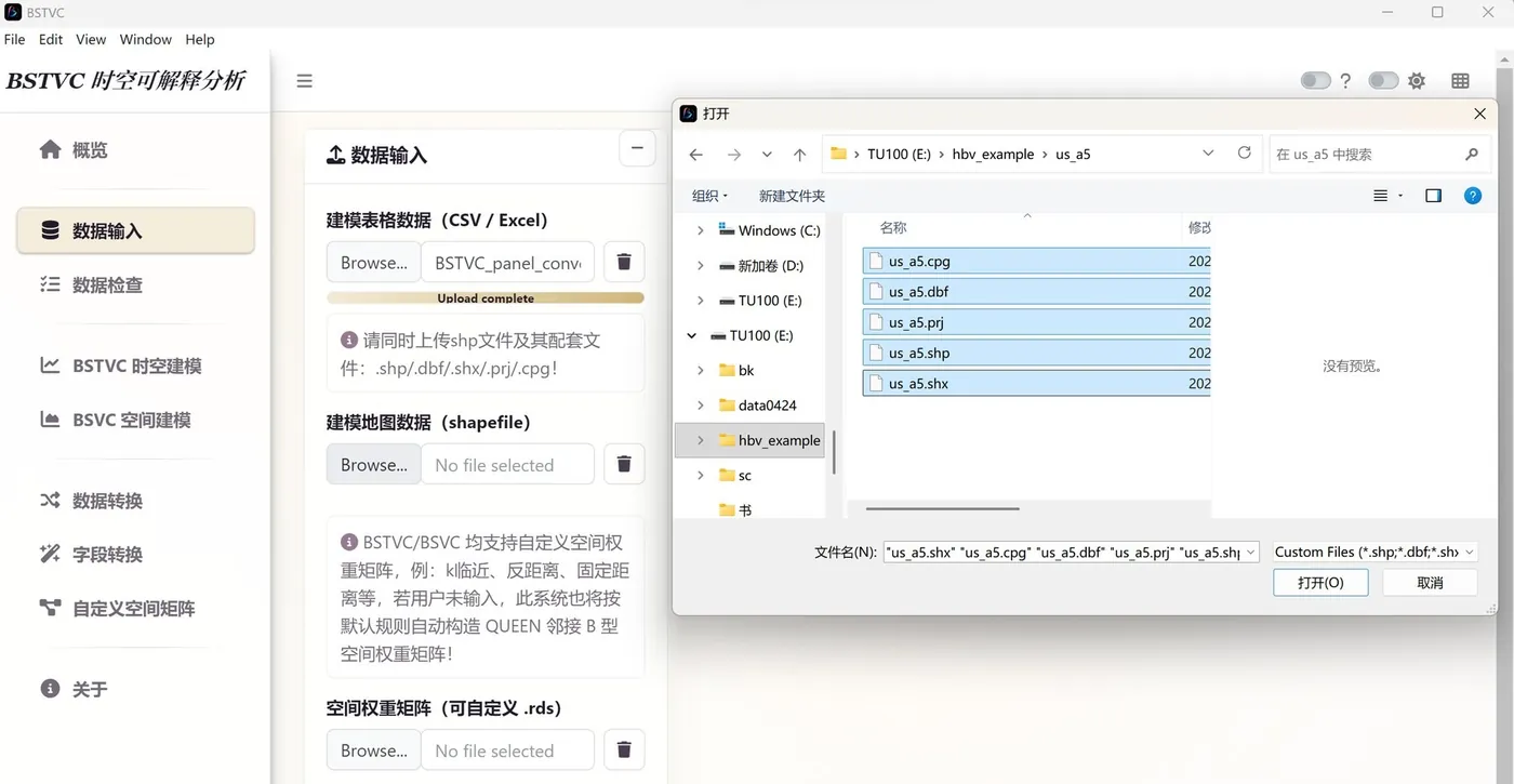 BSTVC 计数型案例数据输入界面截图